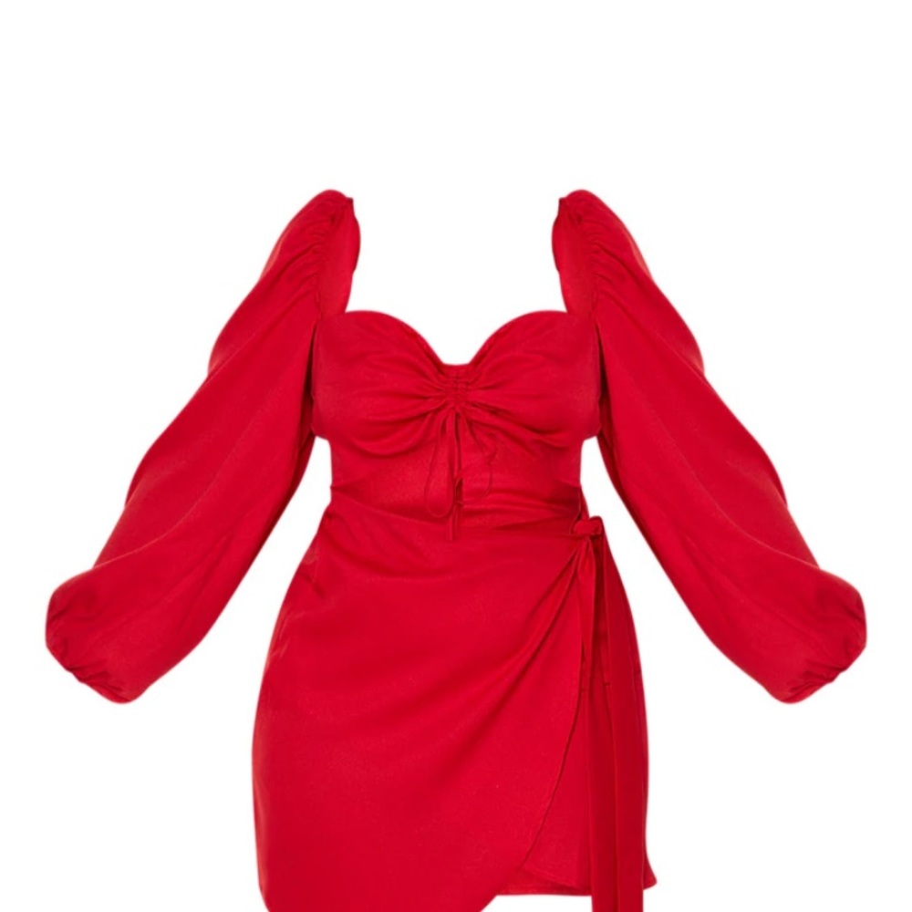 Plus Size Red Ruched Bodycon Dress🌹❤️